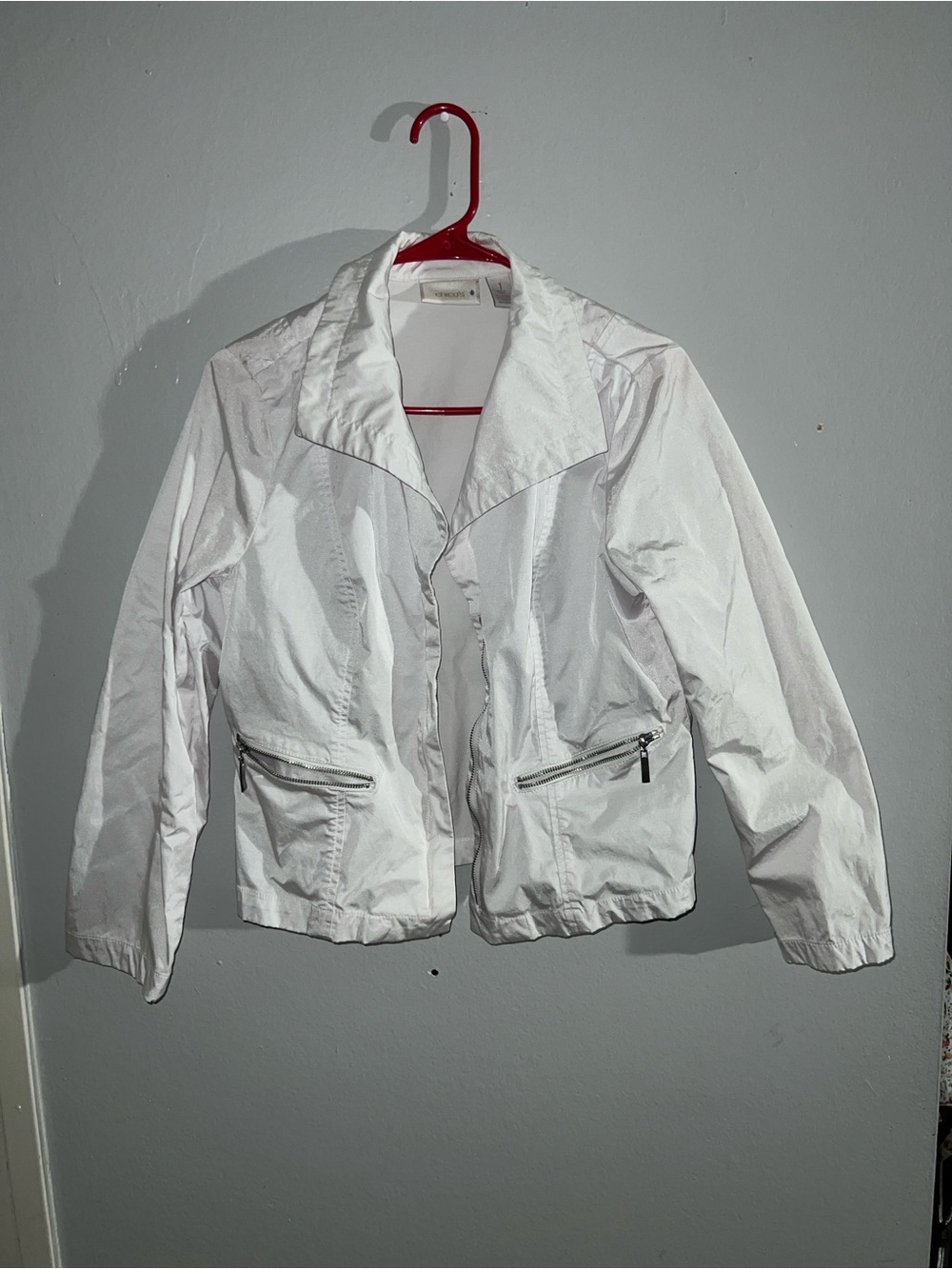 Chico's White Zip-Front Bomber Jacket